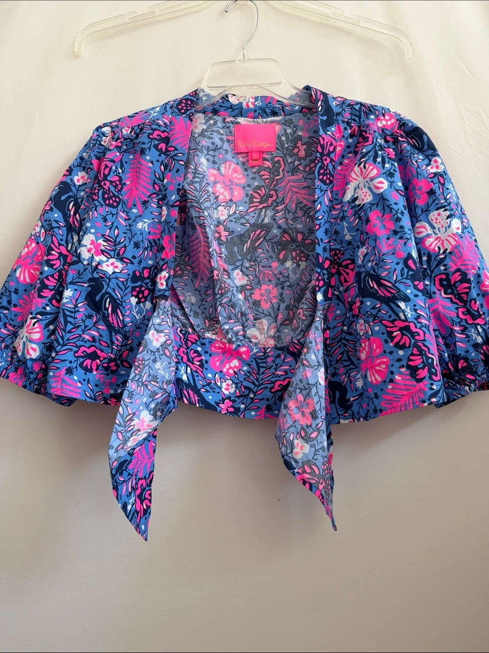 Lilly Pulitzer Navy Blue and Hot Pink Floral Skirt Set